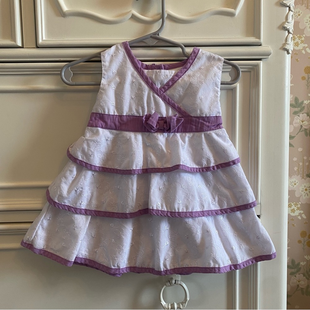 Okie-dokie Eyelet Tiered Baby Dress